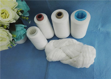 Dikiş İplikleri İçin% 100 Polyester Spun İplik Yüksek Mukavemetli Raw White