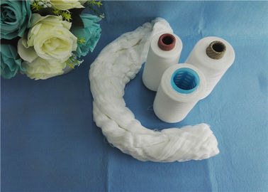 Dikiş İplikleri İçin% 100 Polyester Spun İplik Yüksek Mukavemetli Raw White